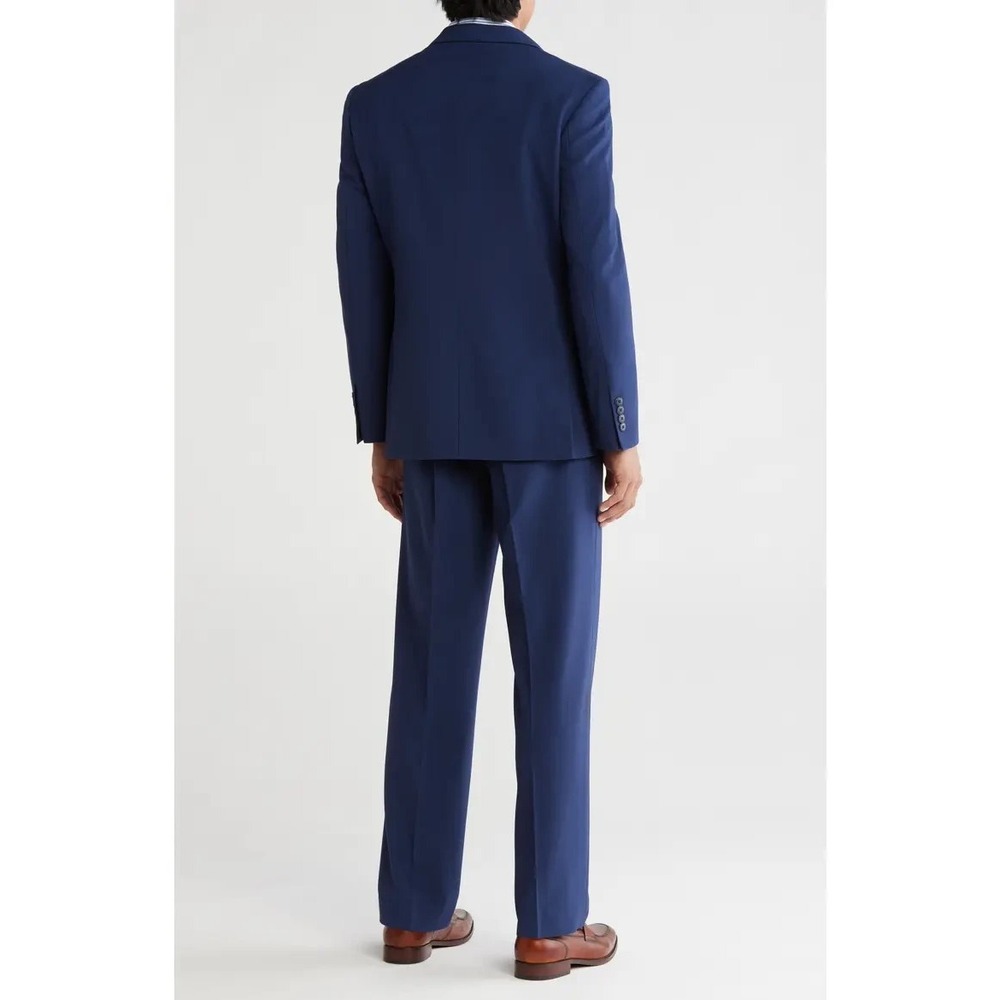Nautica Men's 2-pc Suit Jacket Blazer 40R Solid Blue Pants 34W 32L - Picture 10 of 13